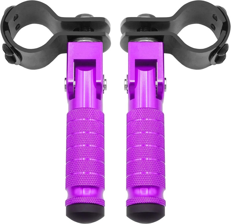 VUOZIP M8 Anti-Skid CNC Universal Motorcycle Foot Pegs Degree Foldable Footpegs Footrest,Upgrade Passenger Pedal For Mini Bike Dirt Pit Bike Electric Car Motorbike Honda Suzuki Yamaha Kawasaki (Purple) - Image 2